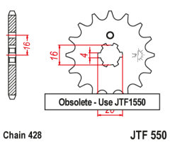 Зірка передня JT Sprockets JTF550.16