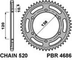 Зірка задня PBR 4686.36C45