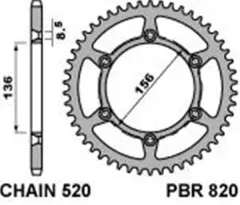 Зірка задня PBR 820.51C45
