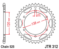 Зірка задня JT Sprockets JTR312.38