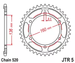 Зірка задня JT Sprockets JTR5.39