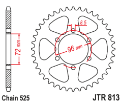 Зірка задня JT Sprockets JTR813.39