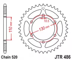Зірка задня JT Sprockets JTR486.41