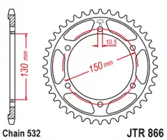 Зірка задня JT Sprockets JTR866.38