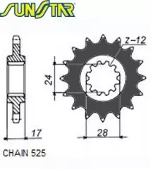Зірка передня Sunstar SS 41215