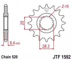 Зірка передня JT Sprockets JTF1592.13