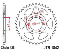 Зірка задня JT Sprockets JTR1842.45