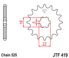 Зірка передня JT Sprockets JTF419.14