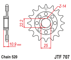Зірка передня JT Sprockets JTF707.16