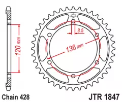 Зірка задня JT Sprockets JTR1847.57