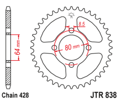 Зірка задня JT Sprockets JTR838.37