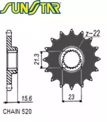 Зірка передня Sunstar SS 37214