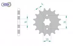 Зірка передня AFAM 21200-14