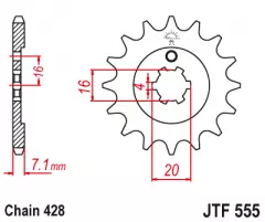 Зірка передня JT Sprockets JTF555.15