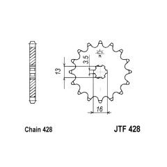 Зірка передня JT Sprockets JTF428.14