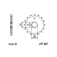 Зірка передня JT Sprockets JTF567.16