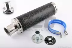 Глушник (тюнінг) 300*90mm, креп. d48mm (нержавіюча сталь, мармур чорний, прямоток, тип:1), (Китай)