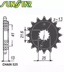 Зірка передня Sunstar SS 40715