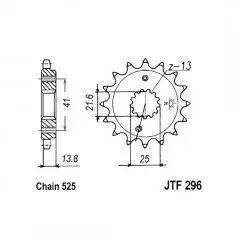 Зірка передня JT Sprockets JTF296.16