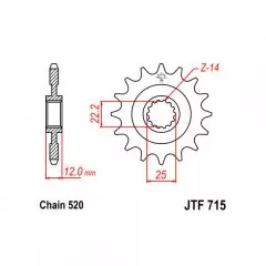 Зірка передня JT Sprockets JTF715.13