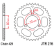 Зірка задня JT Sprockets JTR216.41