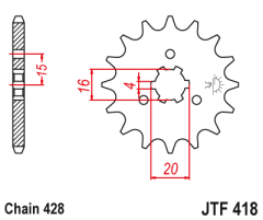 Зірка передня JT Sprockets JTF418.15