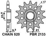 Зірка передня PBR 2133 14 SS