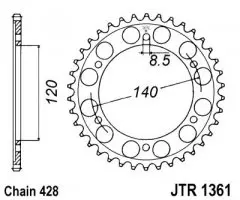 Зірка задня JT Sprockets JTR1361.50