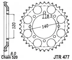 Зірка задня JT Sprockets JTR477.43