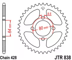 Зірка задня JT Sprockets JTR838.45