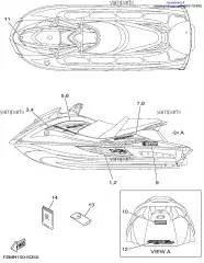 Наклейка правая (красный) (F2M-U417E-D0-00)