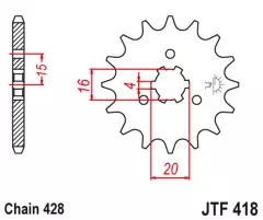 Зірка передня JT Sprockets JTF418.15