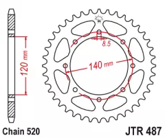 Зірка задня JT Sprockets JTR487.43