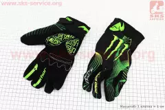 Моторукавички MONSTER тип 4, Зелений/Чорний, XL