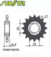 Зірка передня Sunstar SS 52216