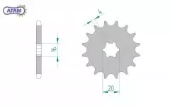 Зірка передня AFAM 28200-14