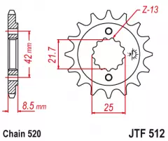 Зірка передня JT Sprockets JTF512.14