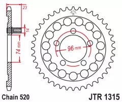 Зірка задня JT Sprockets JTR1315.40