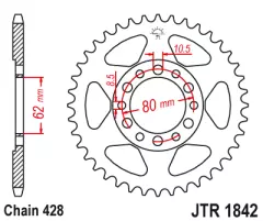 Зірка задня JT Sprockets JTR1842.42