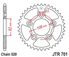 Зірка задня JT Sprockets JTR701.38