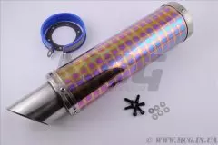 Глушник (тюнінг) 350*100mm, креп. d48mm (нержавіюча сталь, квадрати, mod:22), (Китай)
