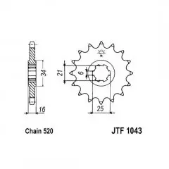 Зірка передня JT Sprockets JTF1043.14