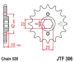 Зірка передня JT Sprockets JTF306.14