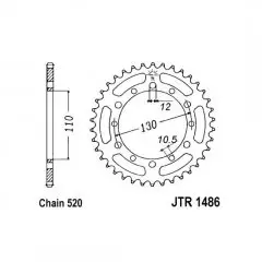 Зірка задня JT Sprockets JTR1486.44