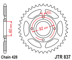 Зірка задня JT Sprockets JTR837.39