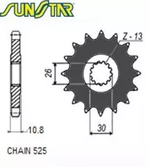 Зірка передня Sunstar SS 42116