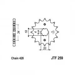 Зірка передня JT Sprockets JTF259.14