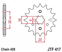 Зірка передня JT Sprockets JTF417.16