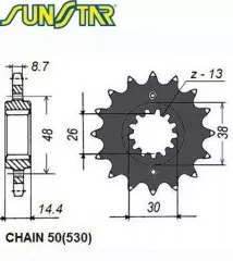 Зірка передня Sunstar SS 51217