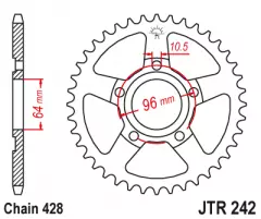 Зірка задня JT Sprockets JTR242.50